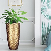 Напольное кашпо IDEALIST LITE Мозаик, ваза, золотое, Д31.5 В61 см