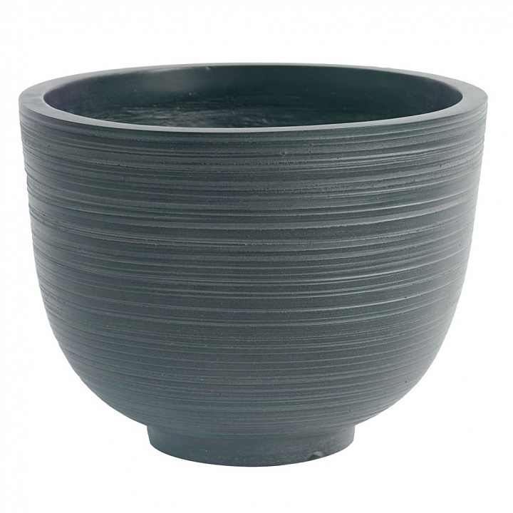 RIF36-GRN Напольное кашпо для цветов IDEALIST Премиум  Риф, чаша, Д36 В27 см, темно-зеленое, 13 литров