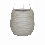 Подвесное кашпо IDEALIST LITE Плейт, файберстоун, бежевое, Д22 В22 см