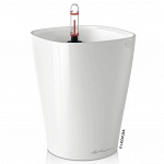 Настольное кашпо с автополивом LECHUZA Дельтини, с субстратом в комплекте, белое, Д14 В18 см