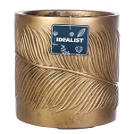 Настольное кашпо IDEALIST LITE Лист, файберстоун, золотистое, Д31 В31 см