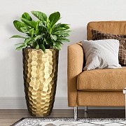 Напольное кашпо IDEALIST LITE Мозаик, ваза, золотое, Д41.5 В77 см