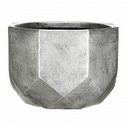 Напольное кашпо IDEALIST LITE Геометри, круглое, серебряное, Д30 В22 см