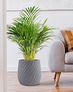 VELRV31-LG Напольное кашпо для цветов IDEALIST Премиум Велюр, круглое, Д31 В32 см, светло-серое, 20 литров
