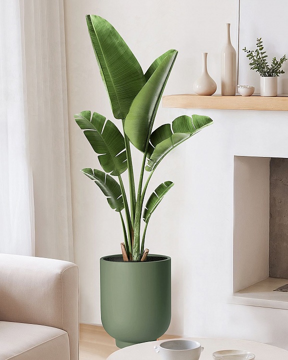 NEOST30-GRN Напольное кашпо для цветов IDEALIST Премиум Нео Сатин, высокое, Д30 В40 см, светло-зеленое, 20 литров