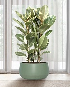 STN42-GRN Напольное кашпо для цветов IDEALIST Премиум Сатин, чаша, Д42 В21 см, зеленое, 27 литров