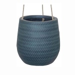 Подвесное кашпо IDEALIST LITE Плейт, файберстоун, серо-зеленое, Д22 В22 см