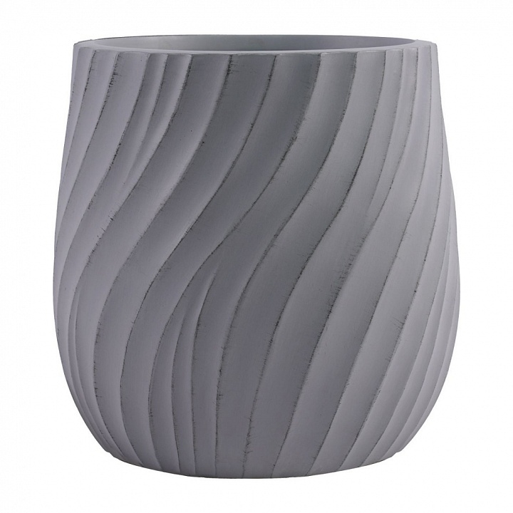 Кашпо Велюр, светло-серое, высокое Д22 В22 см
