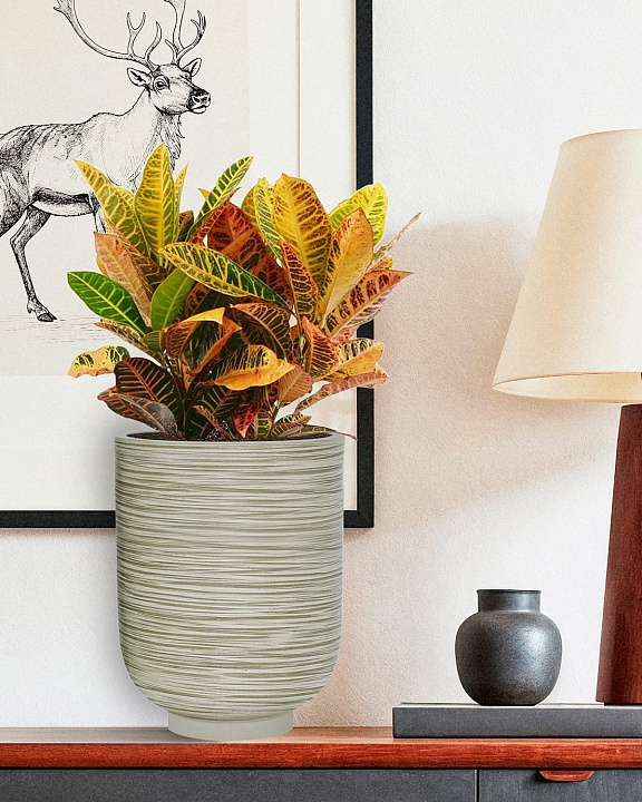 NEO24-GRN Напольное кашпо для цветов IDEALIST Премиум Нео, высокое, Д24 В32 см, зеленое, 11 литров