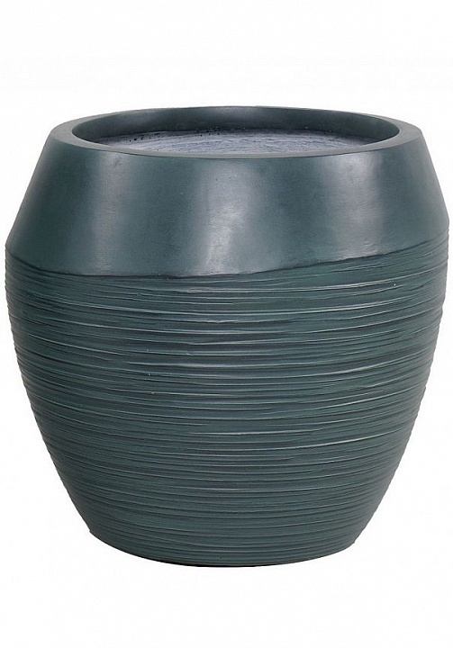 TER21-GRN Настольное кашпо для цветов IDEALIST Премиум Терра, круглое, Д21 В21 см, темно-зеленое, 6 литров
