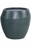 TER21-GRN Настольное кашпо для цветов IDEALIST Премиум Терра, круглое, Д21 В21 см, темно-зеленое, 6 литров