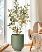 NEOST37-GRN Напольное кашпо для цветов IDEALIST Премиум Нео Сатин, высокое, Д37 В49 см, светло-зеленое, 40 литров