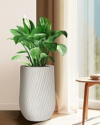 VEL35-BB Напольное кашпо для цветов IDEALIST Премиум Велюр, высокое, Д35 В55 см, цвет айвори, 45 литров