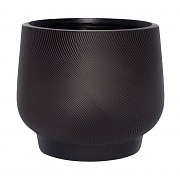 LIR33-BLK Напольное кашпо для цветов IDEALIST Премиум Лира, Д33 В29 см, черное, круглое, 22 литра