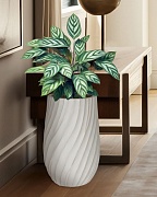 VEL24-BB Напольное кашпо для цветов IDEALIST Премиум Велюр, высокое, Д24 В40 см, цвет айвори, 15 литров