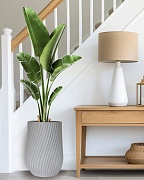 VEL35-LG Напольное кашпо для цветов IDEALIST Премиум Велюр, высокое, Д35 В55 см, светло-серое, 45 литров