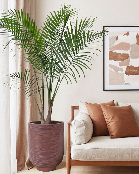 NEO44-BRN Напольное кашпо для цветов IDEALIST Премиум Нео, высокое, Д44 В58 см, цвет шоколад, 78 литров