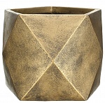 Напольное кашпо IDEALIST LITE Геометри, ромб, золотое, Ш38 Д38 В30 см