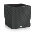 Напольное кашпо с автополивом LECHUZA Кьюб Коттедж 50, с субстратом в комплекте, гранитное, Ш49 Д49 В49,5 см