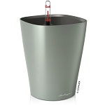 Настольное кашпо с автополивом LECHUZA Дельтини, с субстратом в комплекте, зеленый металлик, Д14 В18 см